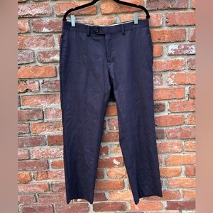 Lauren Ralph Lauren Blue Dress Pants 100% Wool Subtle Plaid 33x30